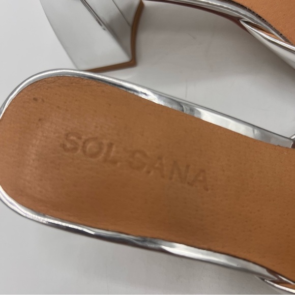 Sol Sana Women's Silver Heeled Sandals - Picture 3 of 7